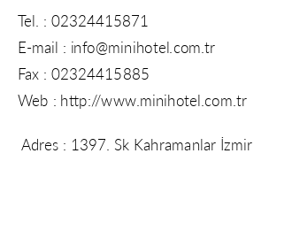 Mini Hotel iletiim bilgileri